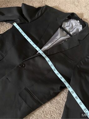 Express Black Blazer with Gray Pinstripe Lining